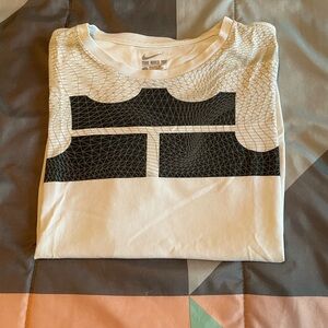 Nike DriFit LeBron James White and Black Kid’s Short Sleeve Tee